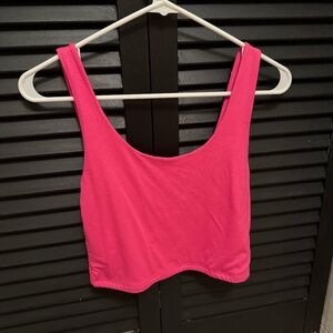 hot pink cropped top size medium